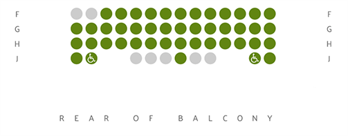 Up Close view of seating map with the Accessible seats marked